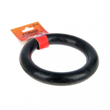 Игрушка Цельнорезиновое кольцо большое чёрное 16 см
