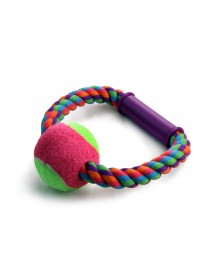 Игрушка для собак Верёвка-кольцо с ручкой мяч 65/165 мм