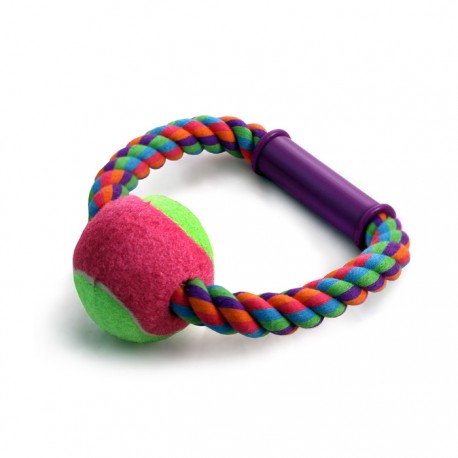 Игрушка для собак Верёвка-кольцо с ручкой мяч 65/165 мм