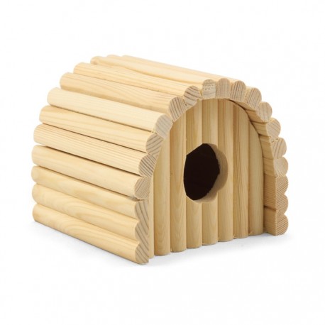 Домик полукруглый для мелких животных деревянный 125*130*105 мм