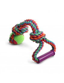 Игрушка для собак Верёвка с ручкой 2 узла и мяч