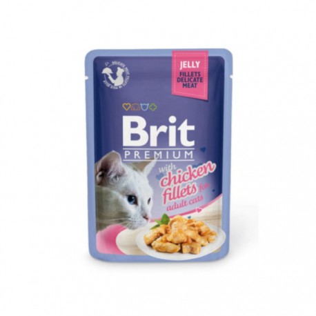 Влажный корм Brit Premium Кусочки из куриного филе в желе