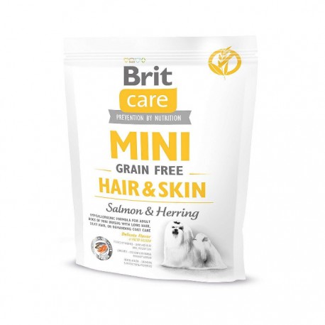 Сухой корм Brit Care Mini GF Hair&Skin беззерновой для собак с проблемами кожи и шерти 