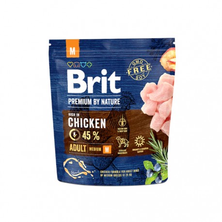 Сухой корм Brit Premium by Nature Adult M для взрослых собак средних пород 