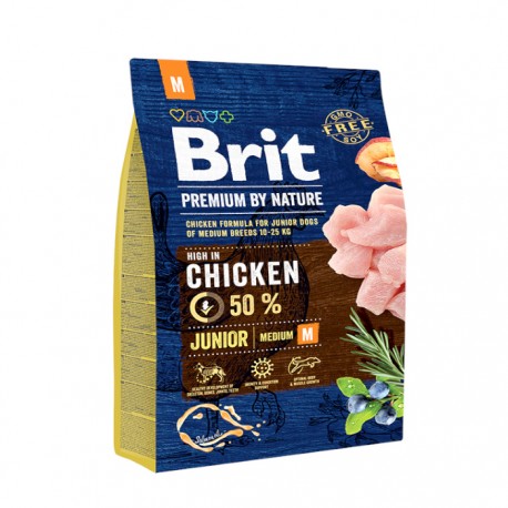 Сухой корм Brit Premium by Nature Junior M для молодых собак средних пород