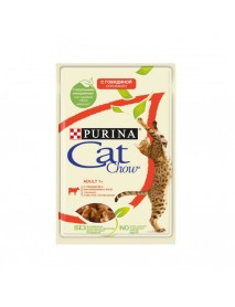 Влажный корм для кошек старше 1 года Purina Cat Chow Adult 1+ говядина и баклажаны в желе