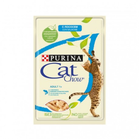Влажный корм для кошек старше 1 года Purina Cat Chow Adult 1+ лосось и зеленый горошек в желе