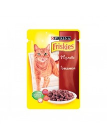 Влажный корм Friskies для взрослых кошек с говядиной в подливе
