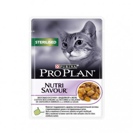 Влажный корм Pro Plan Nutrisavour Sterilised для стерилизованных кошек и кастрированных котов 