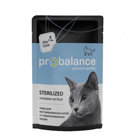 Влажный корм Probalance Sterilized для стерилизованных кошек и кастрированных котов